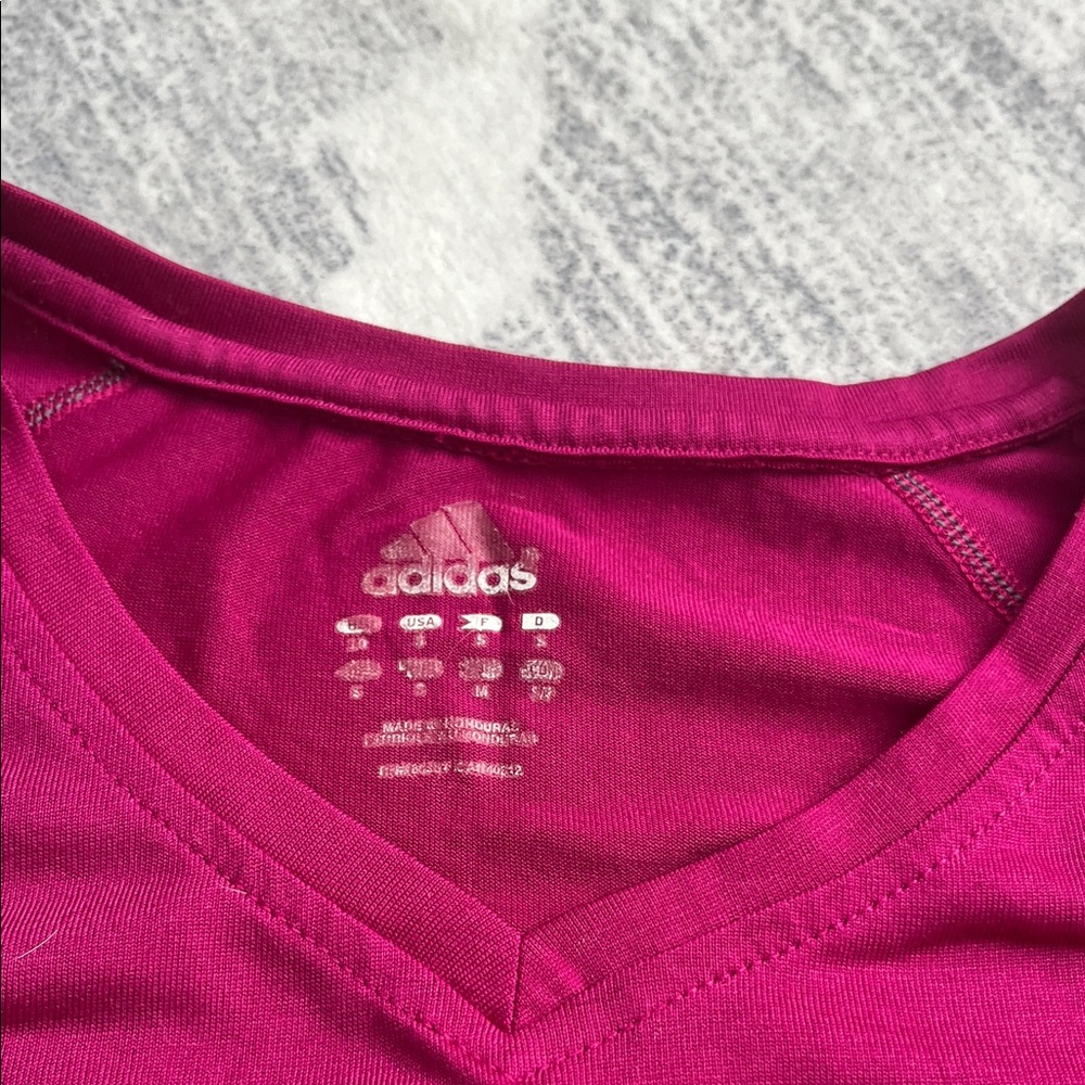 Adidas Magenta Performance Tee - Picture 2 of 4